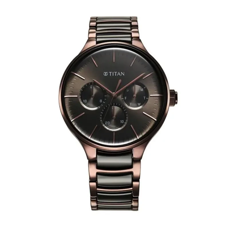 Titan Ceramic Fusion Quartz Multifunction Men'sWatch- 90148KD05